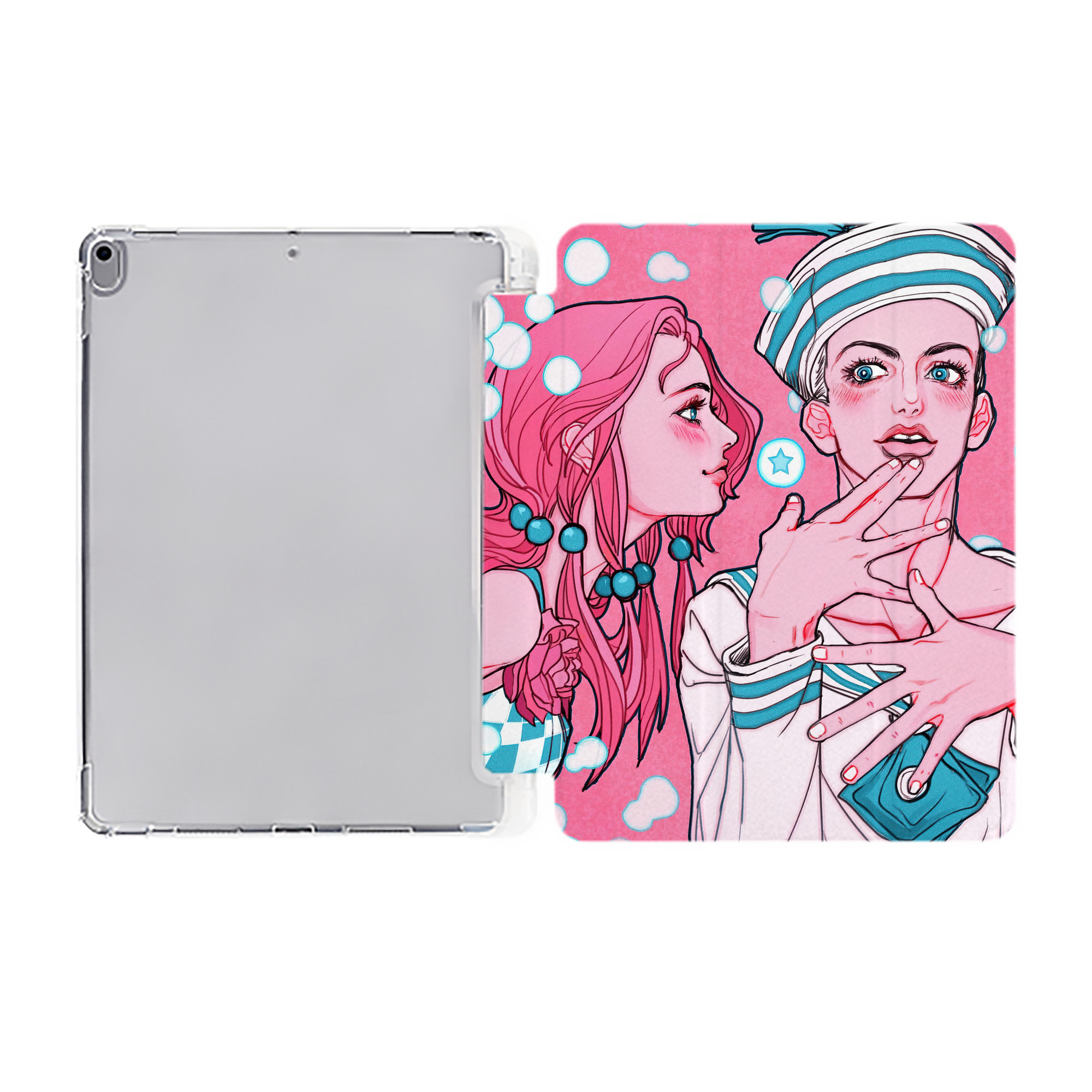 （画像用） ジョジョの奇妙な冒険 JoJo's Bizarre Adventure IPad ケース ペン収納付き 三つ折りスタンド PUレザー×シリコン 対応機種9.5/10.5/10.9インチ